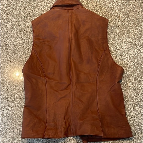 Coldwater Creek Brown Leather Vest - Picture 6 of 6